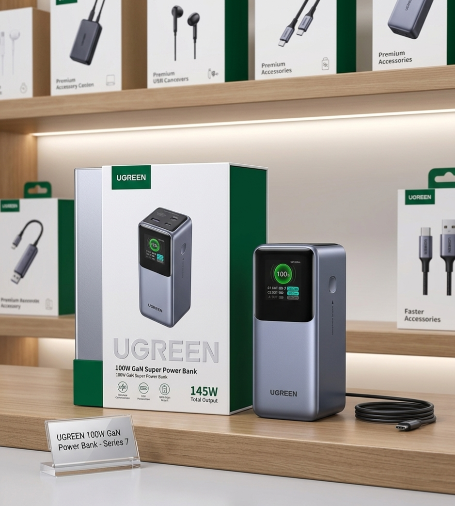 UGREEN 145W Smart Power Bank: La Estación de Energía Definitiva para tu Ecosistema Tech.
