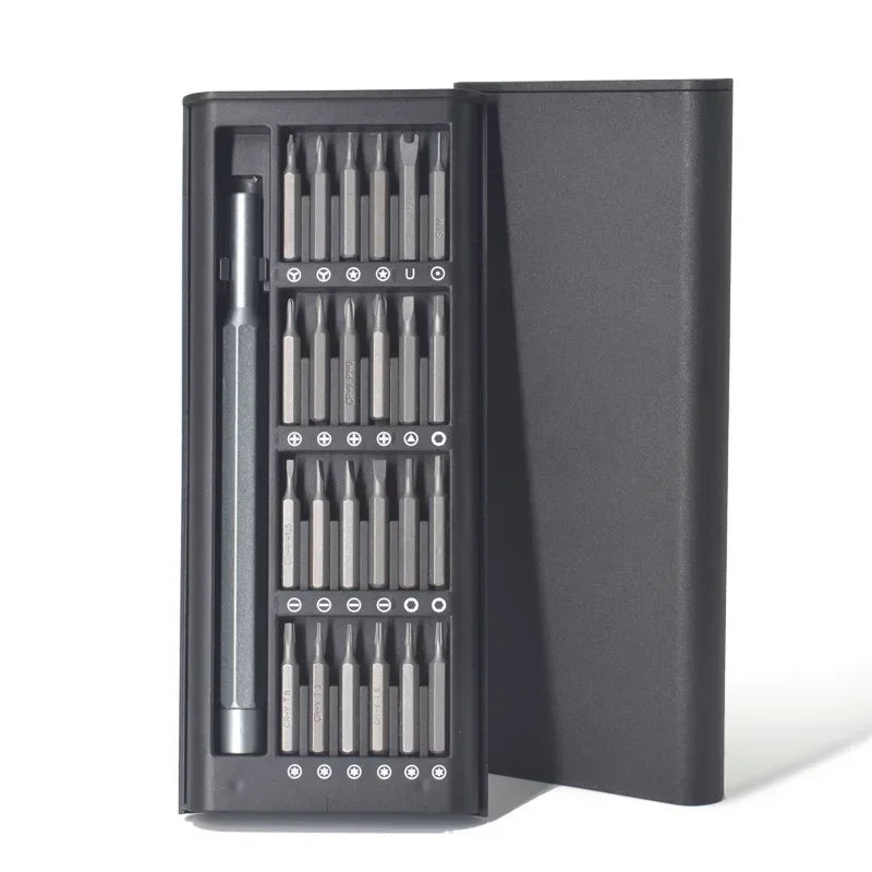 Juego de Destornilladores de Precisión 25 en 1, Destornillador Magnético con Cabeza Hexagonal y Plana para iPhone, PC, Reloj, Cámara, Gafas